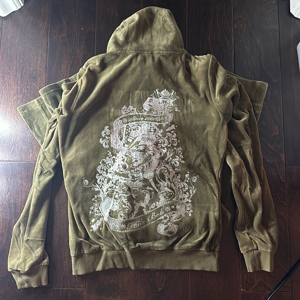 Green velvet Hale Bob matching tracksuit